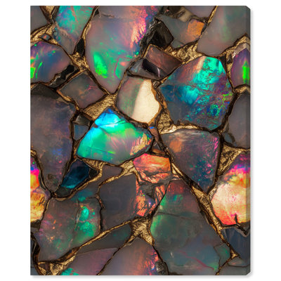 Stonic Rainbow Canvas Geode Art Prints by Art Remedy
