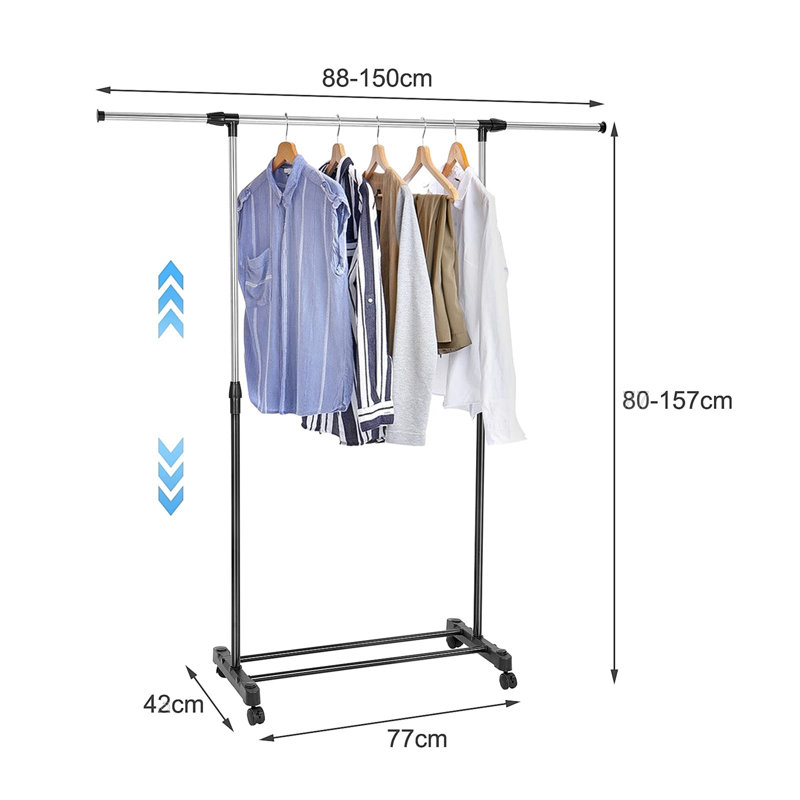Priebe Adjustable Rolling Clothing Rack