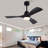 Ceiling Fans With Lights And Remote, Black Ceiling Fan For Patios With Light 3 Blades Modern Ceiling Fan Noiseless Reversible DC Motor,  Ceiling Fan For Farmhoue