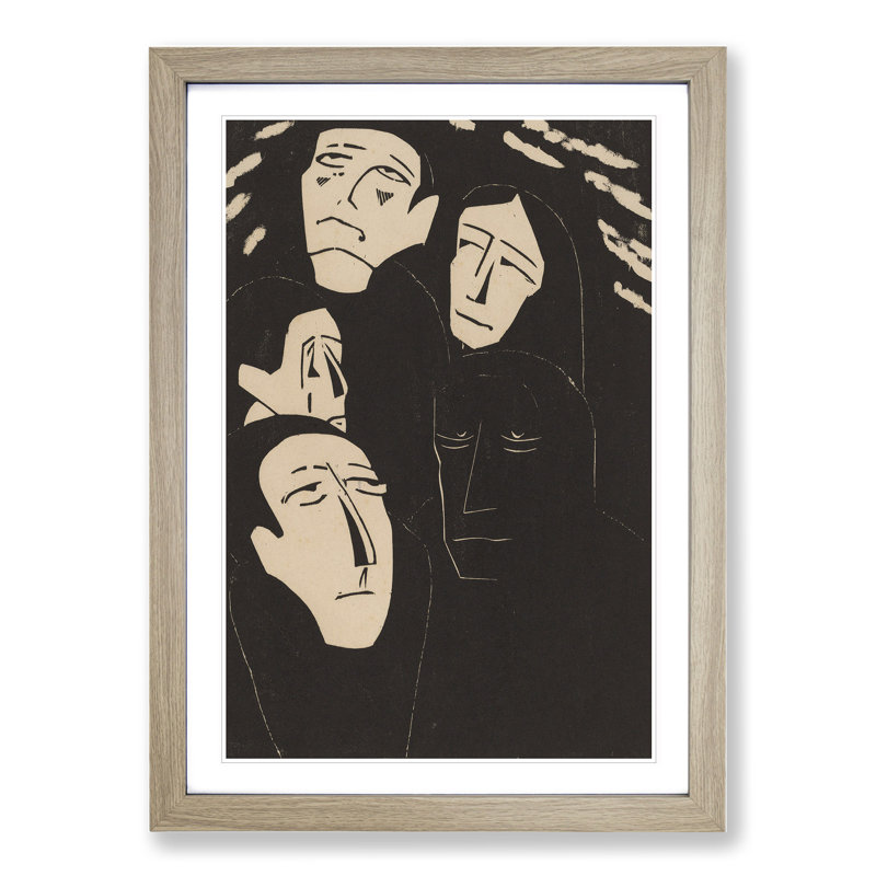 Eavesdropping by Walter Gramatte - Picture Frame Graphic Art, Oak, 90cm H x 65cm W x 2cm D