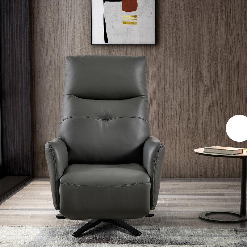 Fauteuil inclinable en similicuir et cuir écologique, Similicuir noir
