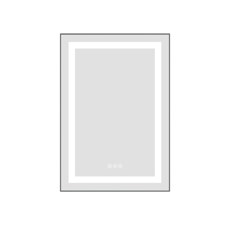 30" X 30" LED Bathroom Mirror With Front And Backlight, Wall Mounted Vanity Mirror With Aluminum Frame, Anti-Fog, Memory, 3 Colors, Stepless Dimmable