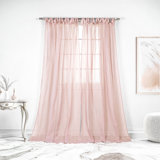 Elyse Polyester Sheer Curtain Panel Pair