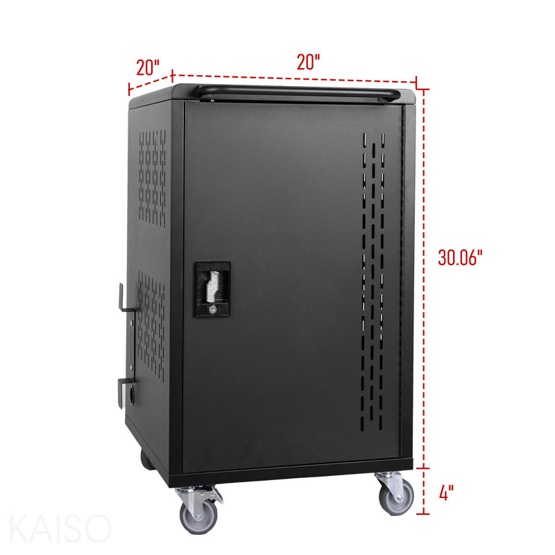 Station de charge mobile 32 baies d'école pour tablette Chromebook, avec bloc d'alimentation requis, Noir