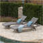 Chaise longue en osier crème