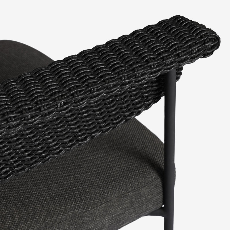 Carrie Outdoor Bar Stool, Black, Black, 26"
