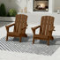 Chaises de foyer d'extérieur pliables en PEHD résistantes aux intempéries avec porte-gobelet Adirondack