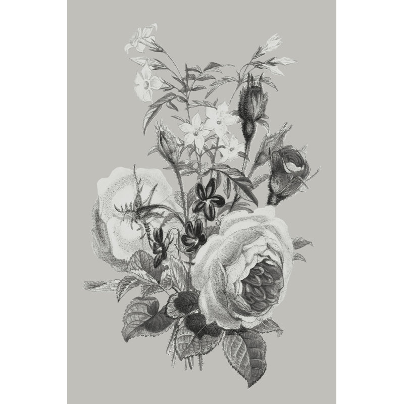 «Antique Floral Spray III» sur toile par Vision Studio, H 18 po x l 12 po