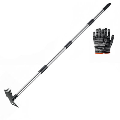 Stainless steel hoe All-steel Double-purpose Hoe And Weeding Shovel Household Garden Pointed Rake And Multi-functional Hoe Suitable For Outdoor Gardening And Weeding