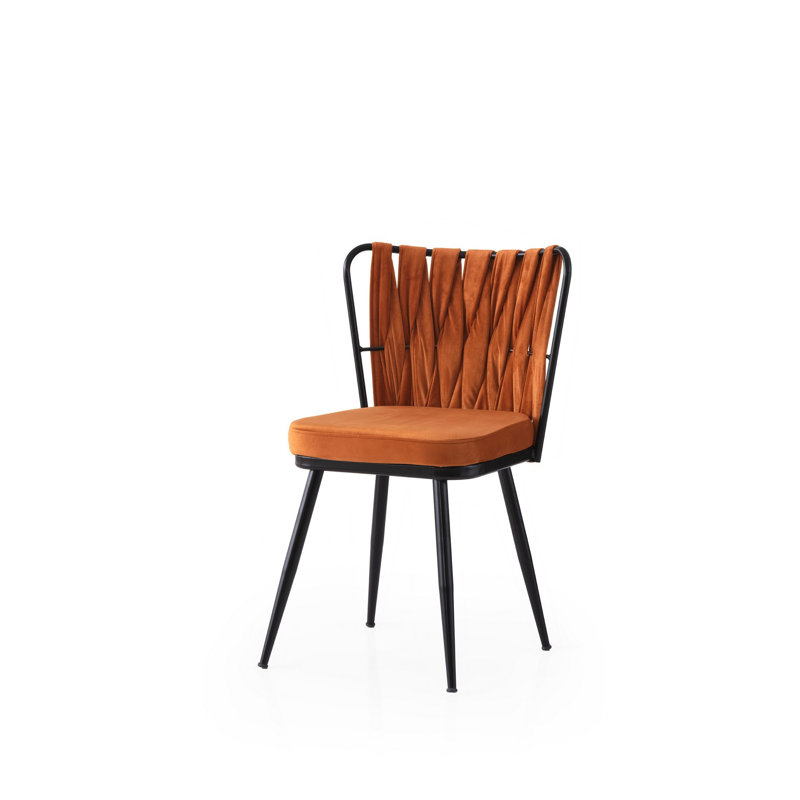 Ensemble de chaises (4 pièces), Orange, Noir