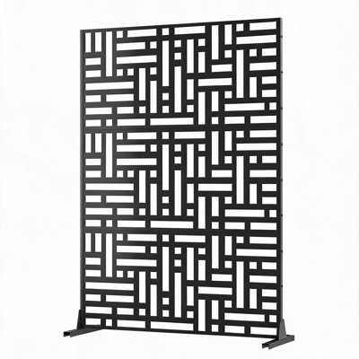 Modern Metal Privacy Screen for Garden & Patio – Freestanding Decorative Fence Panel, Galvanized Steel, Weave Style, Rustproof, Weather-Resistant, Low Maintenance, 47*72 inches 08 - weave style