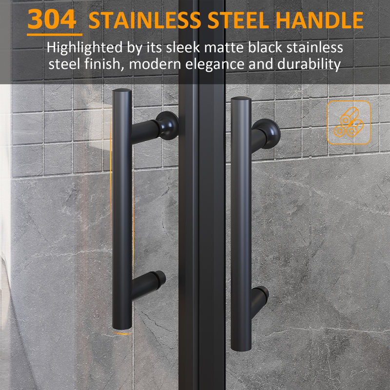 Lieb 900mm W x 1850mm H Sliding Framed Shower Door with Clear Glass