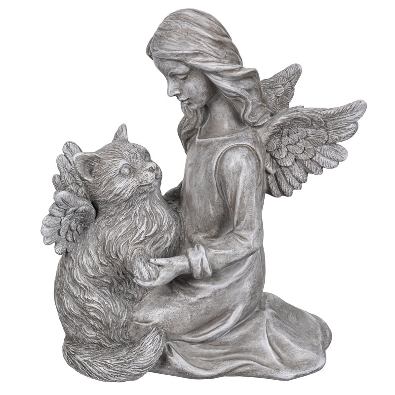 Statuaire en résine pour chat Comfort Angel, 8,5 po