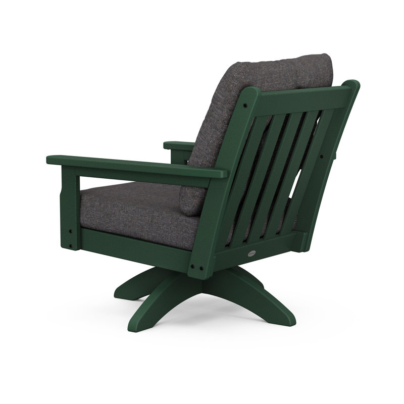 Chaise pivotante à assise profonde Lakeside Vineyard, Vert, Gris anthracite cendré