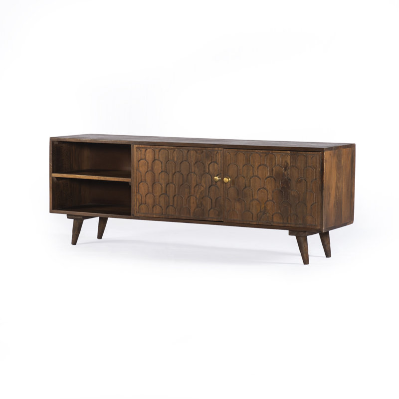 Buffet en bois de manguier de 54 po de largeur, Brun