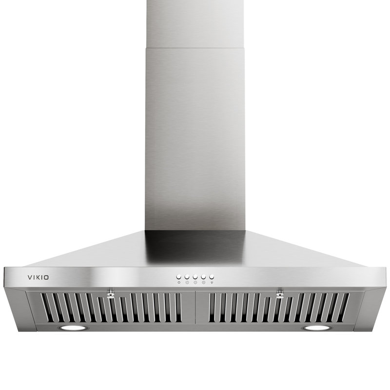VIKIO Convertible Wall Mount Range Hood 30 Inch Stainless Steel 380CFM With Dishwasher Safe Baffle Filter LED Light ETL Certified For Kitchen