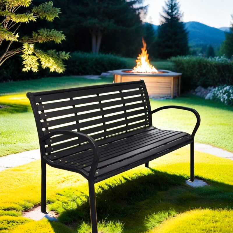 Banc de détente pour terrasse 45,7 po noir