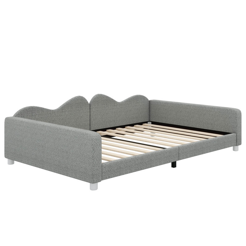 Sofabed With A Cloud-Shaped Backrest And Upholstered Seating, Twin, Grey