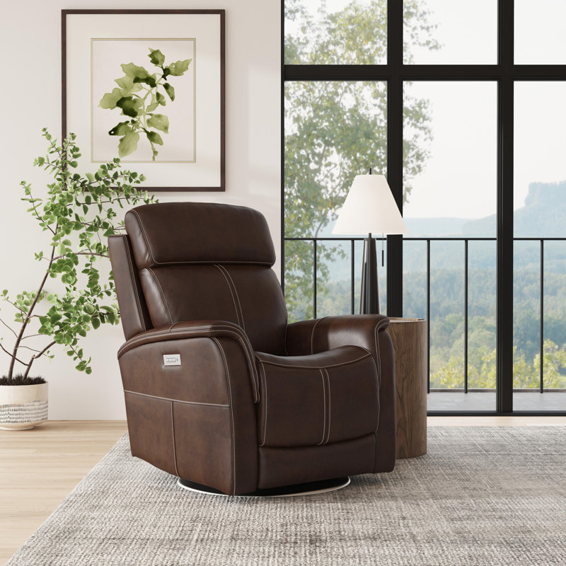 Fauteuil inclinable électrique pivotant en cuir Panorama