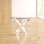 Lexington Round Dining Table for Dining Room Furniture, Glass Top and Metal Dinner Table-66401591-38468867