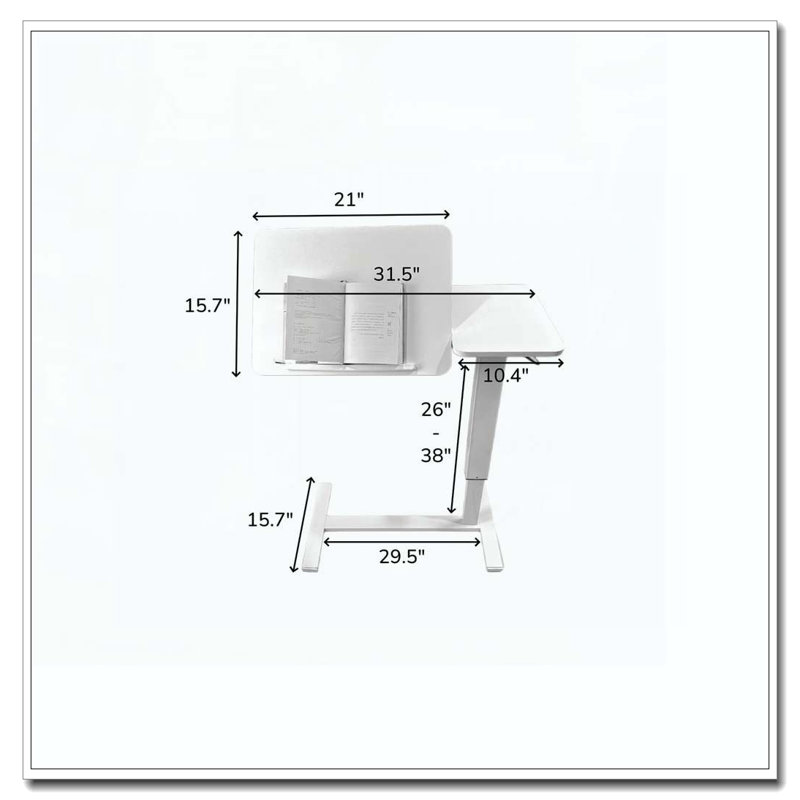 Table de chevet inclinable et mobile, Blanc