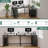 59 Inch L Shaped Computer Desk With Power Outlets, Home Office Desk With 4 Adjustable Storage Drawers & 2 Monitor Stands, Two Person Gaming Table For Bedroom, Black