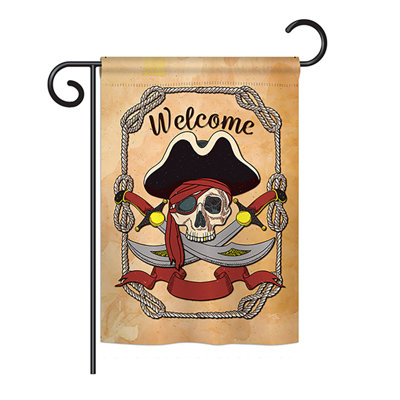 Drapeau de jardin 2 côtés en polyester côtier ahoy pirate
