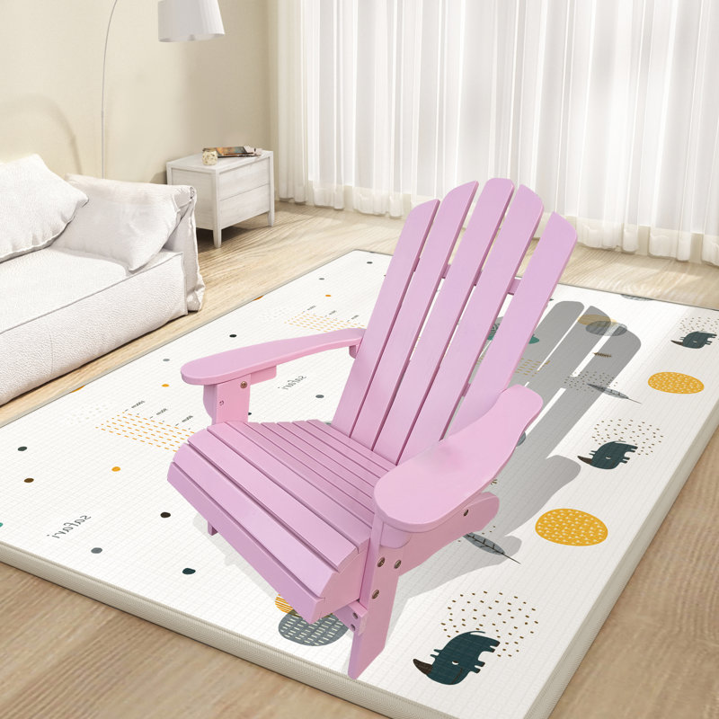 Chaise rose en bois - Utilisation extérieure et intérieure, siège confortable, construction solide, polyvalente, facile à assembler, patio polyvalent, terrasse, jardin, porche, bord de piscine, installation