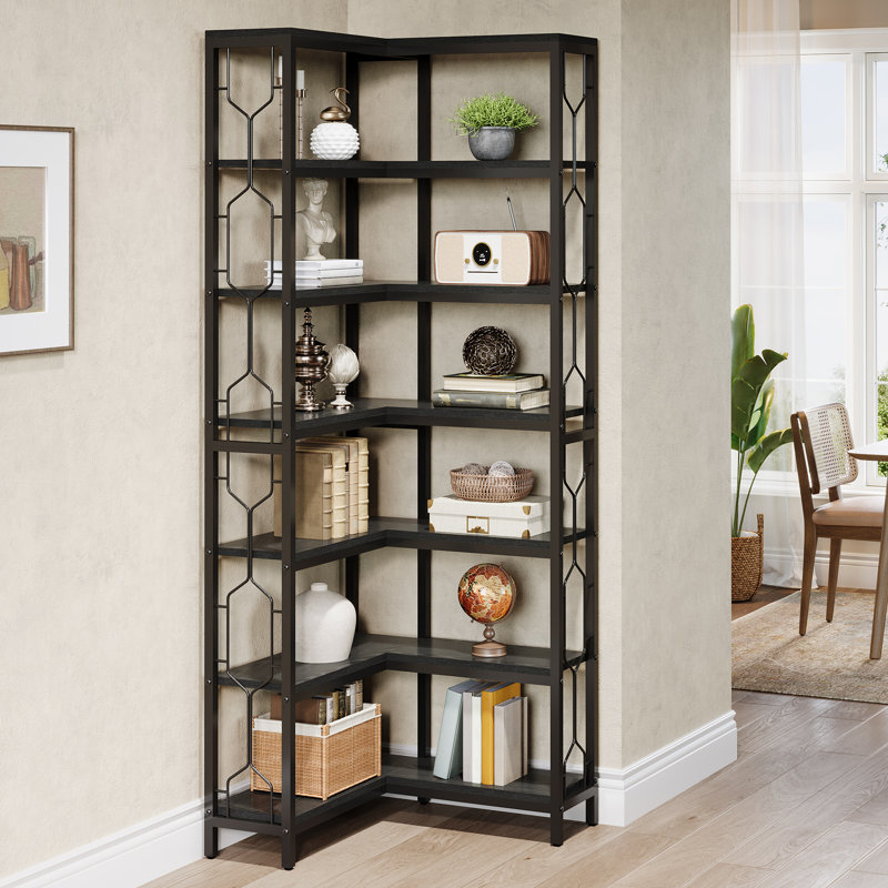 Floki Corner Bookcase, Black