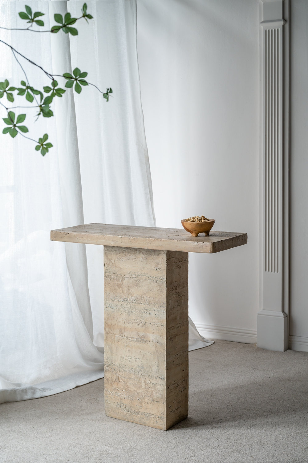 Mario Stone Single Coffee Table, Cream