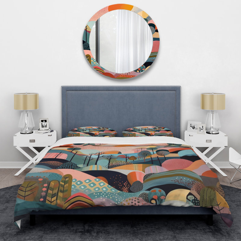 Ensemble de housse de couette en microfibre / polyester rose et bleu, Housse de couette pour très grand lit et 2 très
