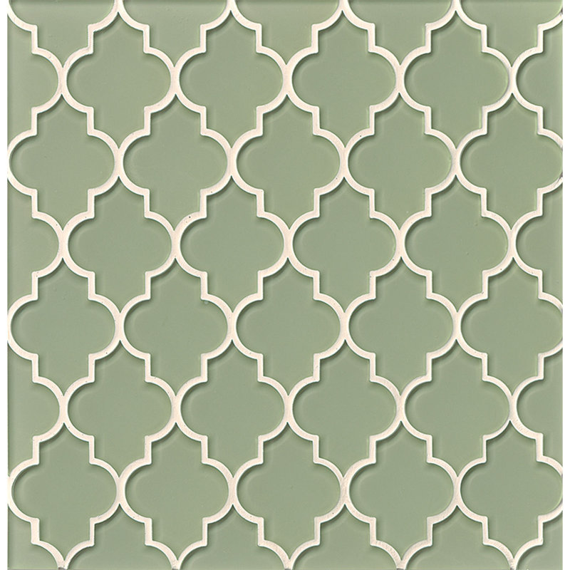 Mallorca 9" x 15.5" Glass Novelty Mosaic Wall Tile, Green