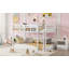 Lit superposé bas simple au-dessus de simple, lit superposé au sol avec échelle, lit superposé simple en bois massif pour enfants et enfants, blanc-224022730