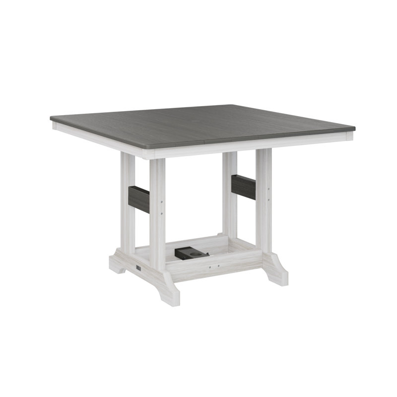 Garden Classic Outdoor Square Dining Table, Seashell, Coastal Gray
