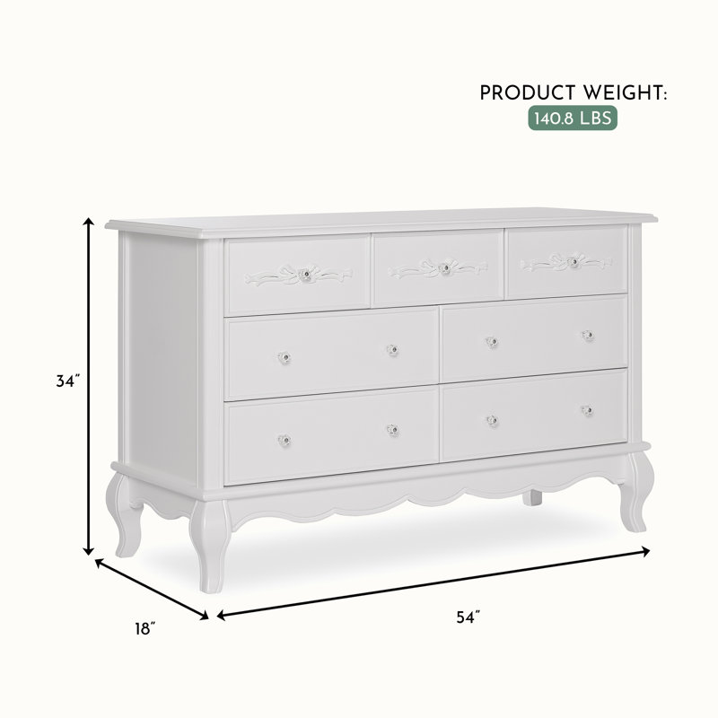 Aurora Kids 7 - Drawer Dresser, Frost White