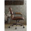 Chaise de bureau rétro pivotante brune, base 5 étoiles
