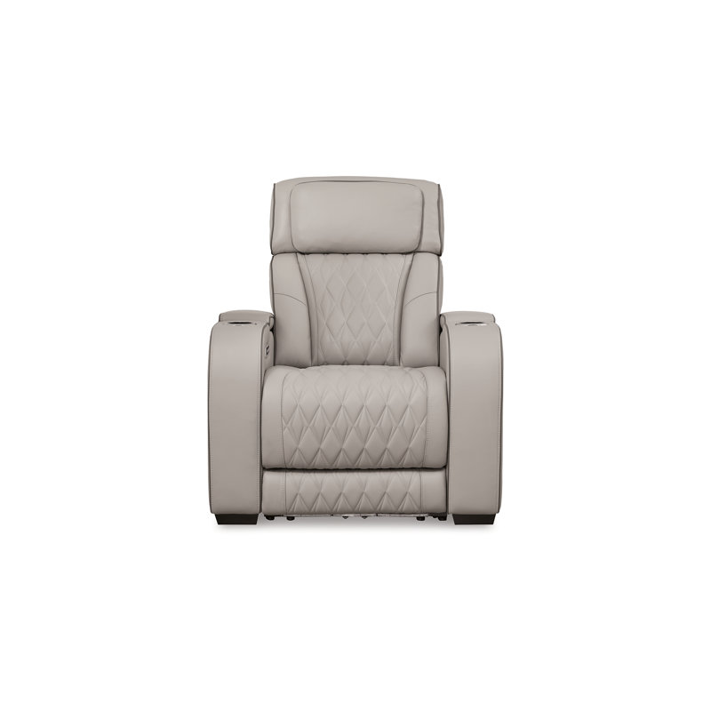 Fauteuil inclinable en cuir Boyington, Gris
