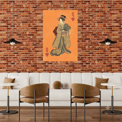 Geisha, reine de cœur, art mural traditionnel traditionnel rétro