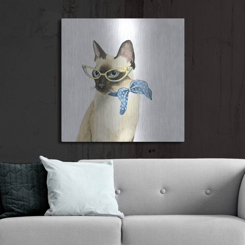 «Cool Cat II» par Grace Popp, art mural en métal, 36 po x 36 po, H 12 po x l 12 po