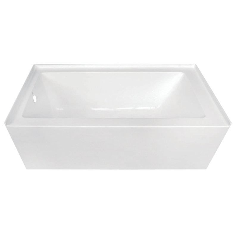Kingston Brass Aqua Eden 60-Inch Acrylic Rectangular 3-Wall Alcove Tub, Left Hand