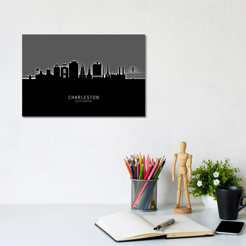Charleston South Carolina Skyline by Michael Tompsett - Wrapped Canvas Print, 20.32 cm H x 30.48 cm W