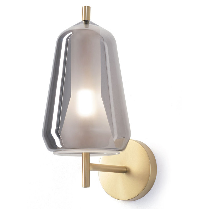 Colusa Armed Sconce, Smoked Borosilicate