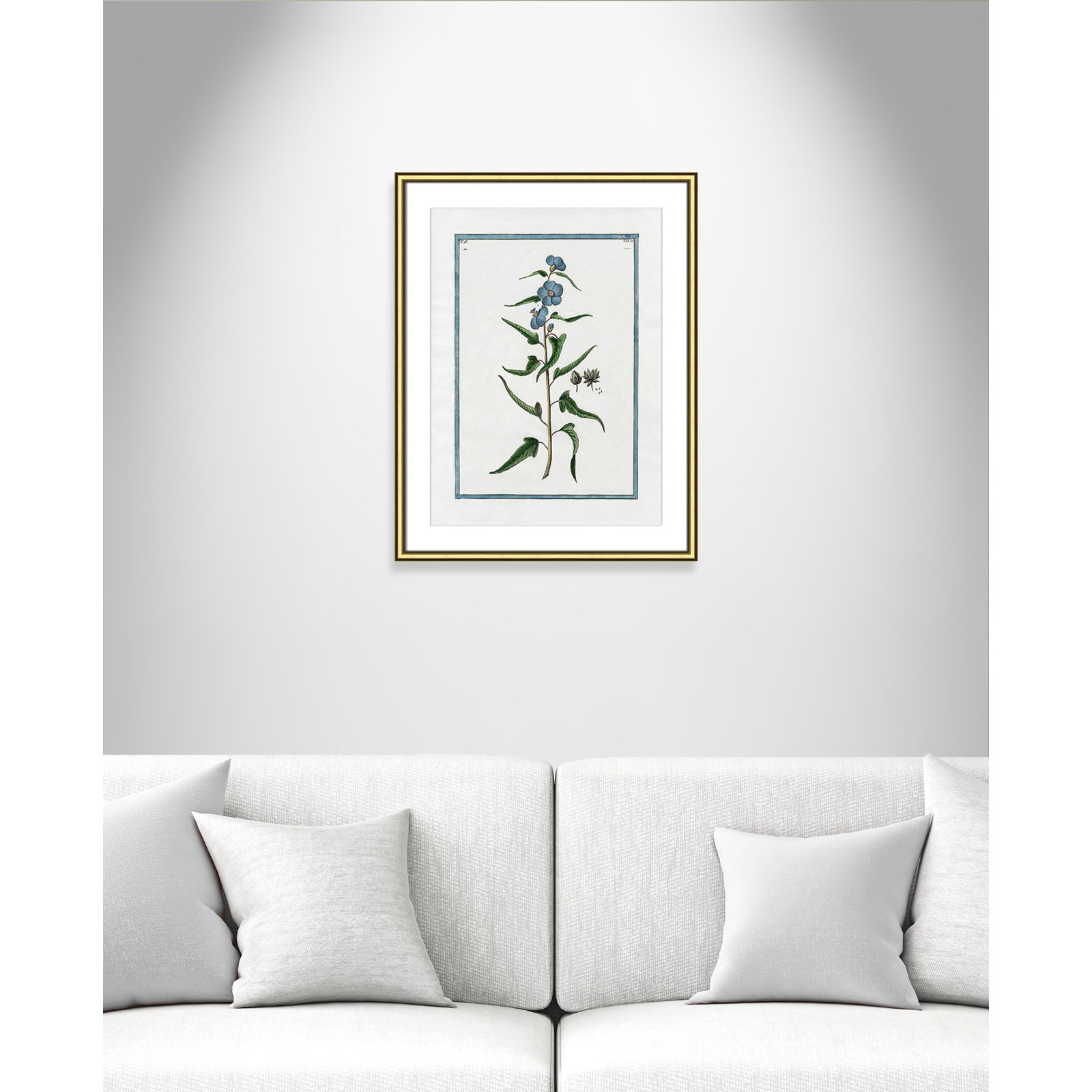 Colombe "Shabby Elegance Botanical I" Print, Gold Framed, 18.25" W x 24.25" H