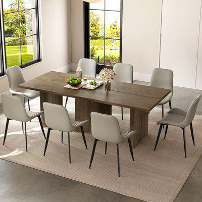 Ensemble de table de salle à manger 85,03 po brun avec 85 chaises pour la cuisine, le bar, le salon et la grande ferme moderne