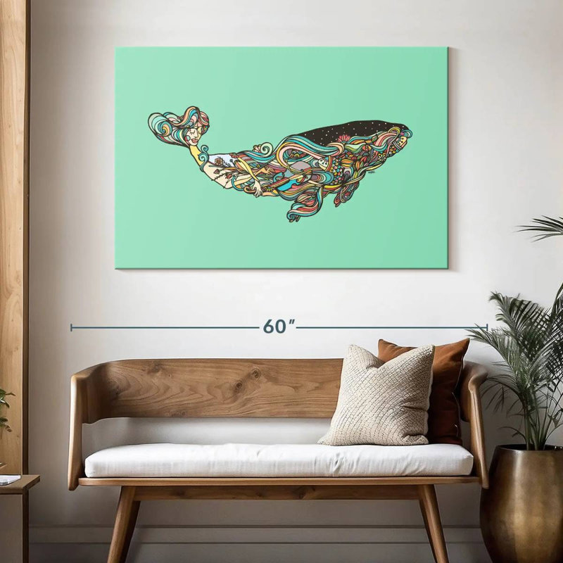 Brampt Vibrant Whale, 32" H x 48" W