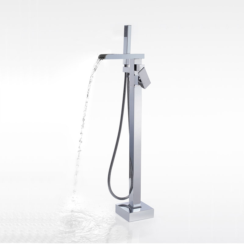Infinity Chrome 1-Handle High-Arc Freestanding Tub Faucet with Hand Shower
