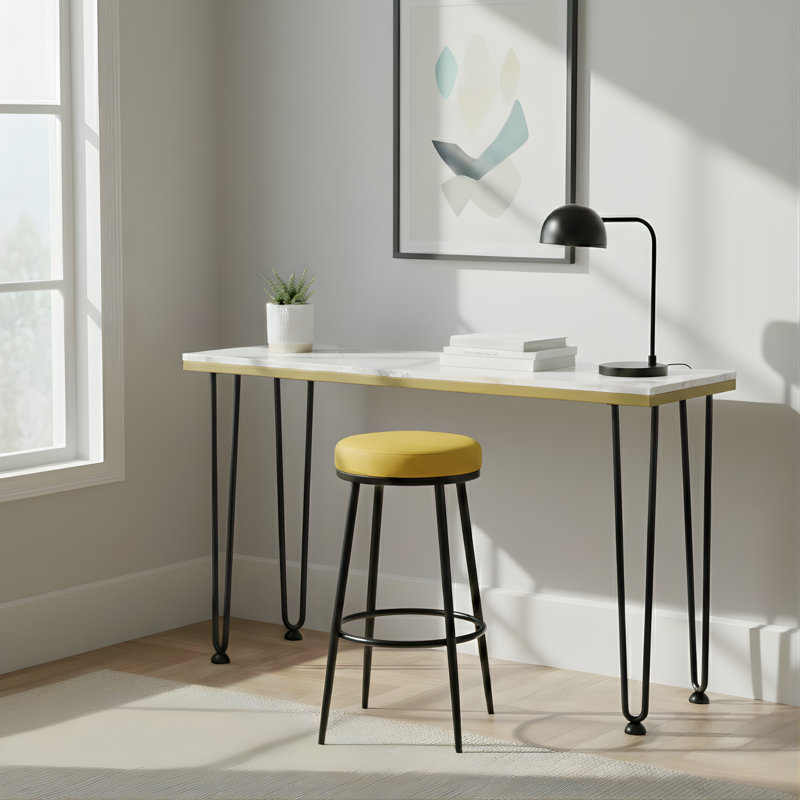 ROUS Hardware 30" Hairpin Furniture Leg | Steel Mid-Century Modern Table Leg – Charcoal (Black), 1 Count, 30" H