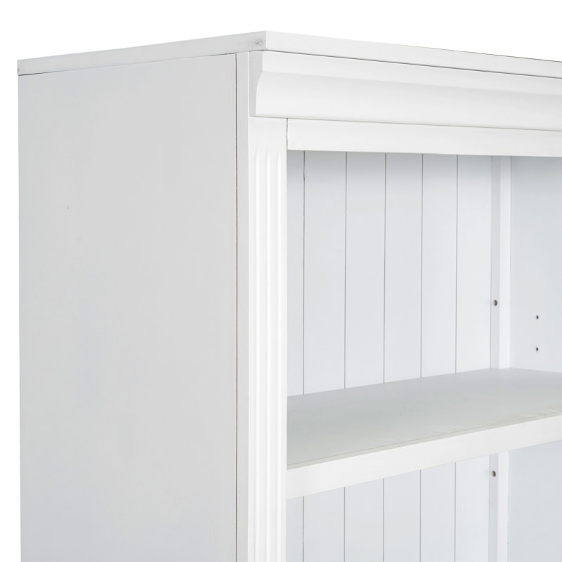 83" Tall Wood Bookcase Suite ,5-Tier Home Decor Bookshelves Suite with Adjustable Shelves,Storage Organizer for CDs/Books/Movies,Free Standing Storage Shelves Suite for Living Room,Office,White