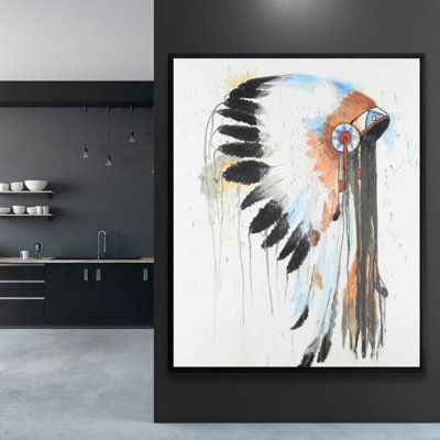 Indian War Bonnet Print On Canvas