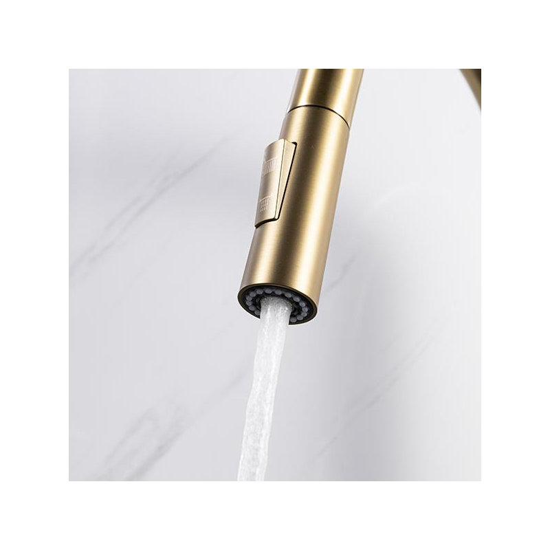 Artos Trova Pull Down Kitchen Faucet, Satin Brass